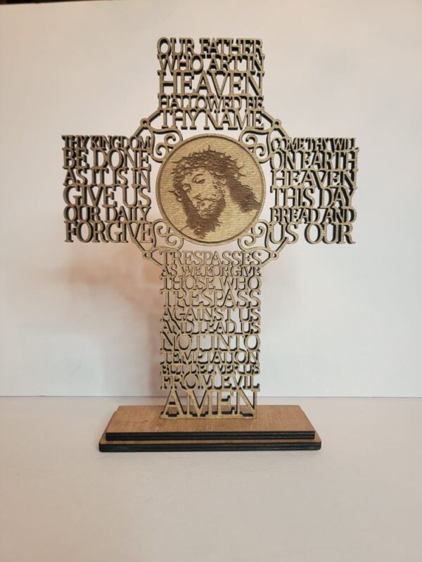 Lords-Prayer-Cross-with-Jesus-Stand