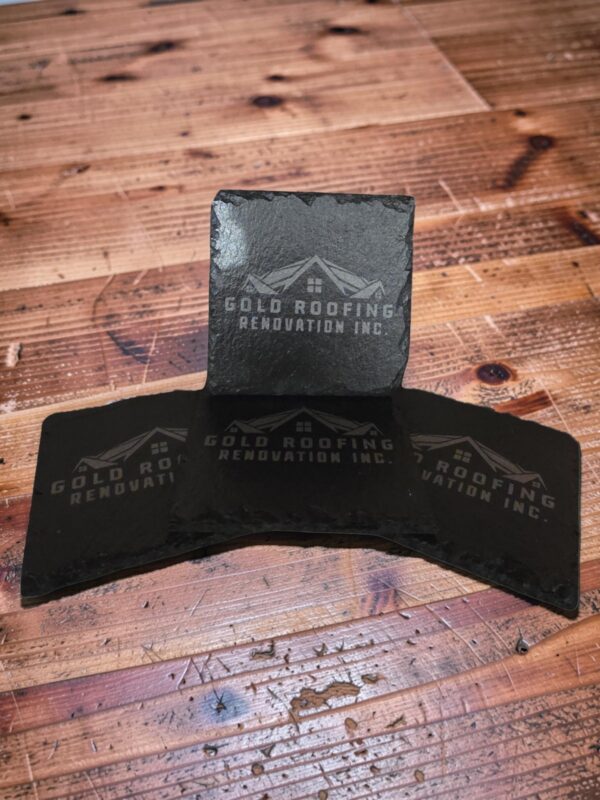 Personalized Slate Coaster Set (4-Pack) | Laser Engraved Custom Name & Date | Wedding, Housewarming & Anniversary Gift