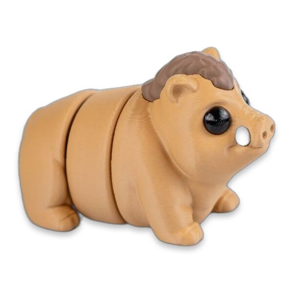 Front view of the baby boar figure facing forward with ears and snout visible