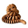 articulated-snake-fidget-toy-poseable-desk-buddy-1 A brown articulated snake toy coiled upright with its head raised, showing its segmented body.