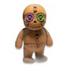 articulated-voodoo-doll-fidget-toy-poseable-desk-buddy-2 Close-up front view showing the stitched skull head and mismatched button eyes.