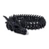 dragon-skeleton-articulating-fidget-toy-3 A black and purple dragon skeleton toy coiled on a white background, showing its horned skull and bone-like spine.