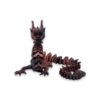 Copper and black articulated dragon figure posed with its head raised and tail curled.