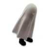 ghost-fidget-figurine-poseable-articulated-desk-buddy-3 A three-quarter angle view of the ghost figurine highlighting its articulated, draped form and black feet.