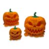 melting-pumpkin-candy-dispenser-2 Three sizes of the melting pumpkin dispenser shown side by side for scale comparison