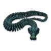 skeleton-snake-fidget-toy-articulated-3 A brown skeleton snake coiled in loops with its fanged skull facing forward.